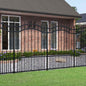 JUNG Vida Gartenzaun mit Speerspitze Schwarz 240 x 150 cm Pulverbeschichteter Stahl