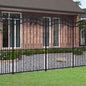 JUNG Vida Gartenzaun mit Speerspitze Schwarz 240 x 175 cm Pulverbeschichteter Stahl