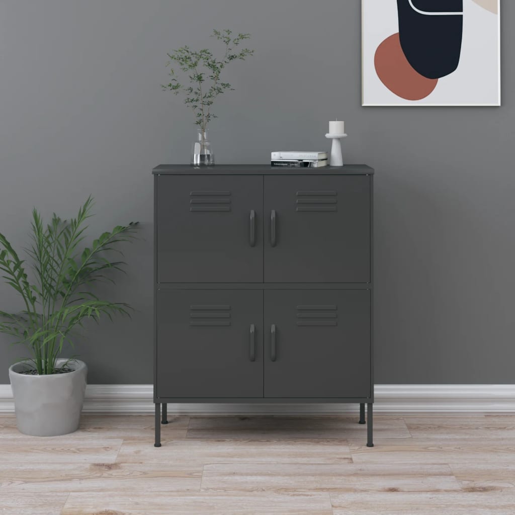 JUNG Vida Lagerschrank Anthrazit 80x35x101,5 cm Stahl