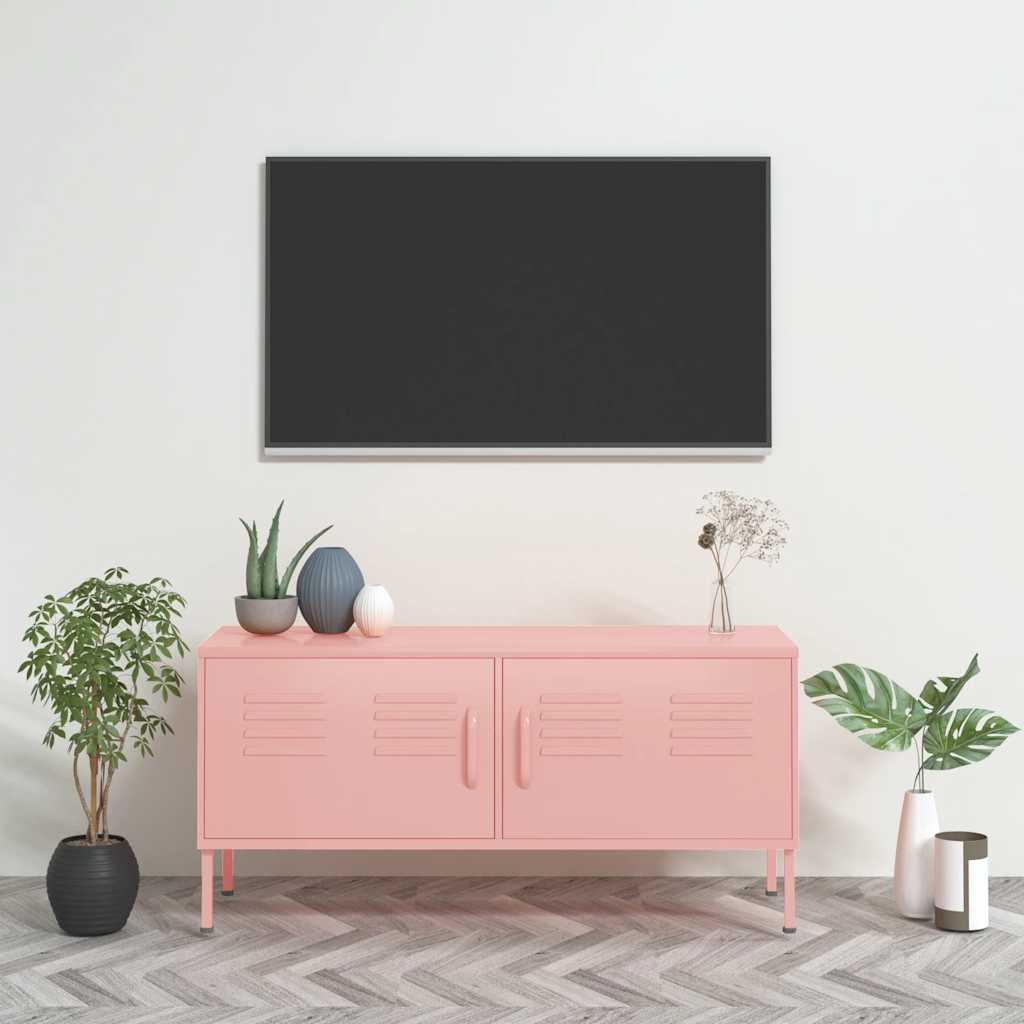 JUNG Vida TV-Schrank Rosa 105x35x50 cm Stahl