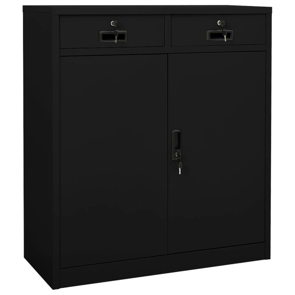 JUNG Vida Büroschrank Schwarz 90x40x102 cm Stahl