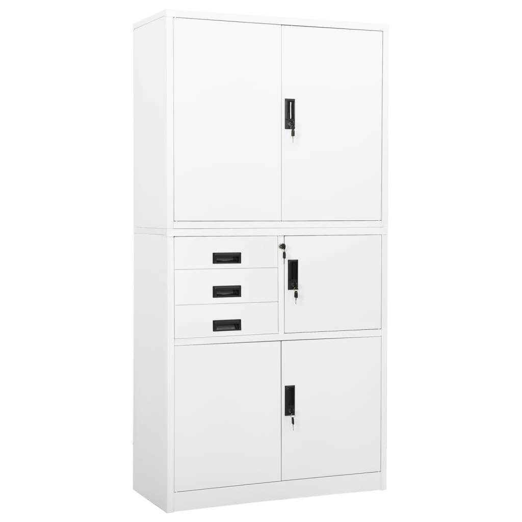 JUNG Vida Büroschrank Weiß 90x40x180 cm Stahl