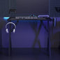 JUNG Vida Gaming-Schreibtisch mit Y-Gestell Schwarz 90x60x75 cm