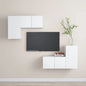 JUNG Vida 4-tlg. TV-Schrank-Set Weiß Holzwerkstoff
