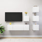JUNG Vida 6-tlg. TV-Schrank-Set Weiß Holzwerkstoff