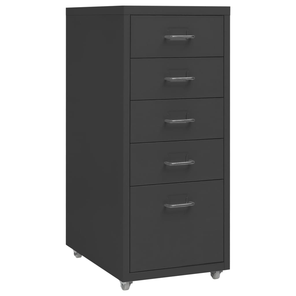 JUNG Vida Aktenschrank mit Rollen Anthrazit 28x41x69 cm Metall