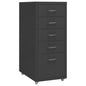 JUNG Vida Aktenschrank mit Rollen Anthrazit 28x41x69 cm Metall