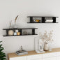 JUNG Vida Wandregale 2 Stk. Schwarz 105x18x20 cm Holzwerkstoff