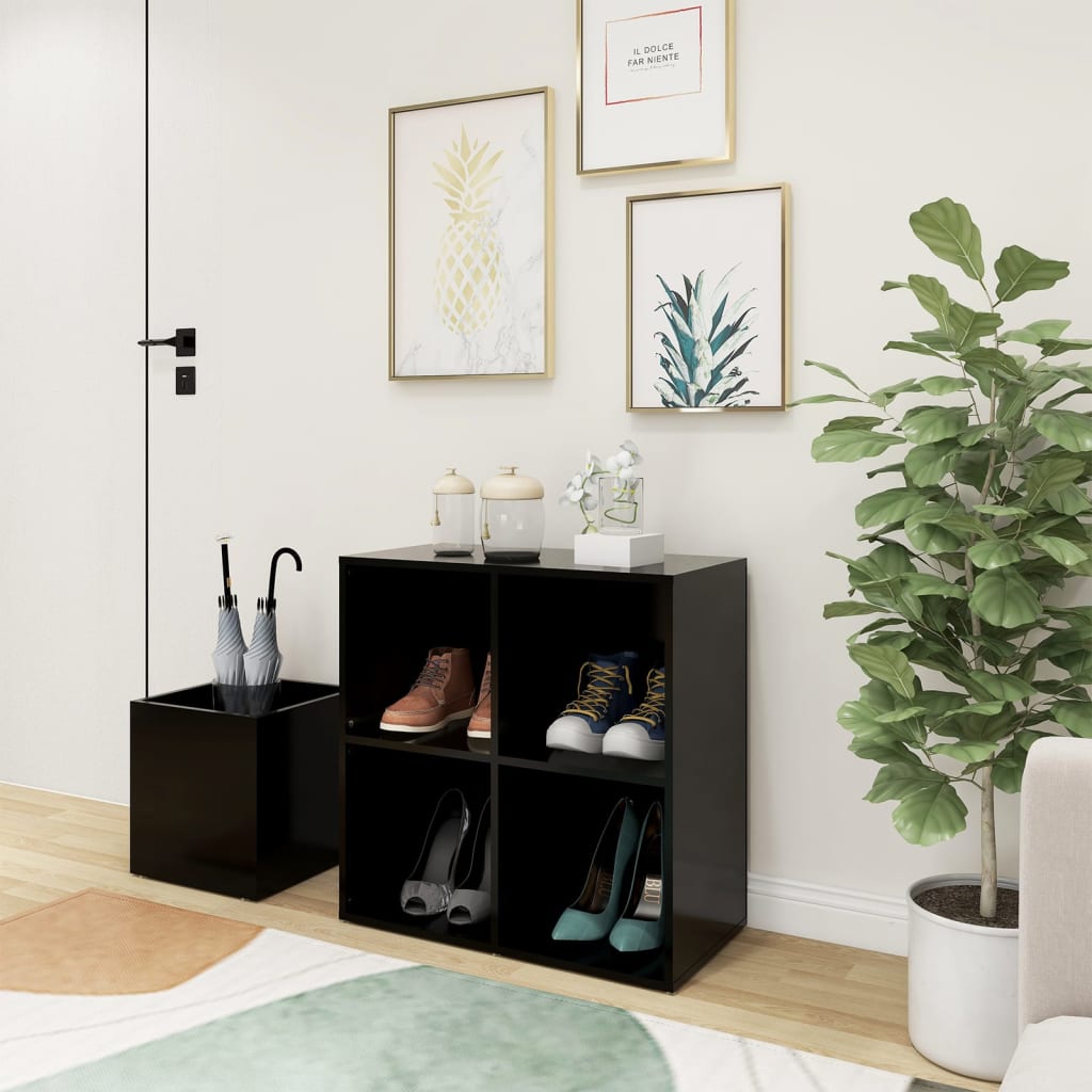 JUNG Vida Flur-Schuhschrank Schwarz 105x35,5x70 cm Holzwerkstoff