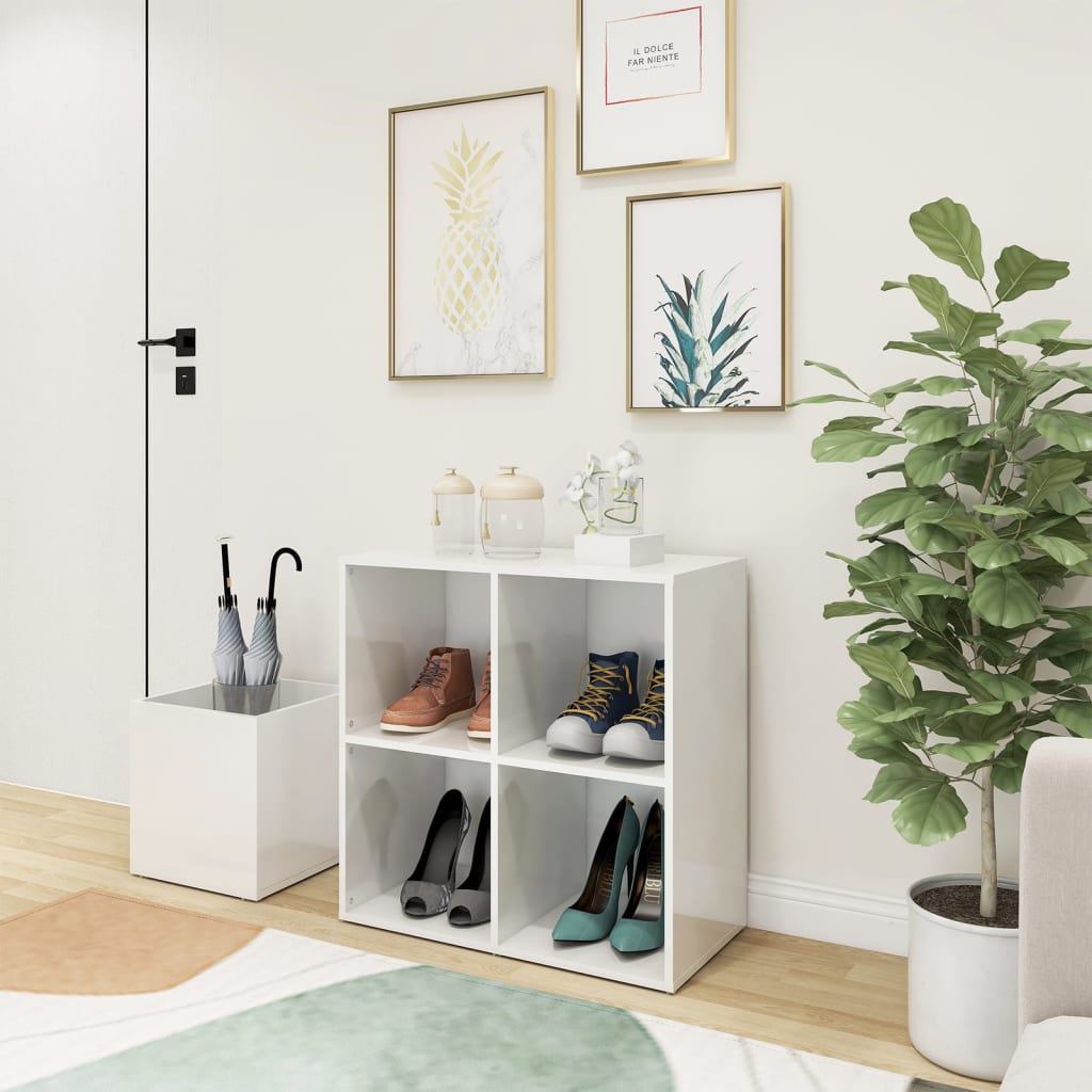 JUNG Vida Flur-Schuhschrank Hochglanz-Weiß 105x35,5x70 cm Holzwerkstoff