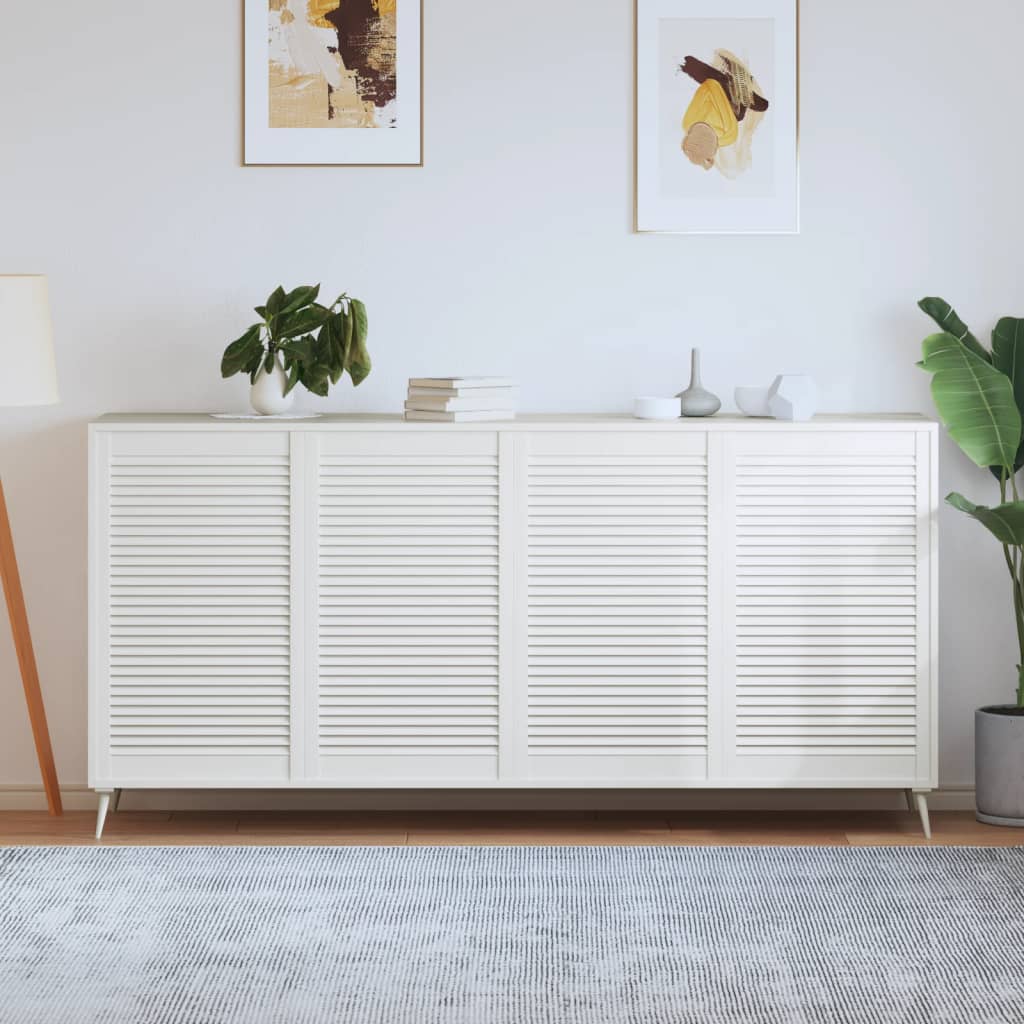 JUNG Vida Schranktüren Lamellen-Design 4 Stk Weiß 99,3x59,4 cm Massivholz
