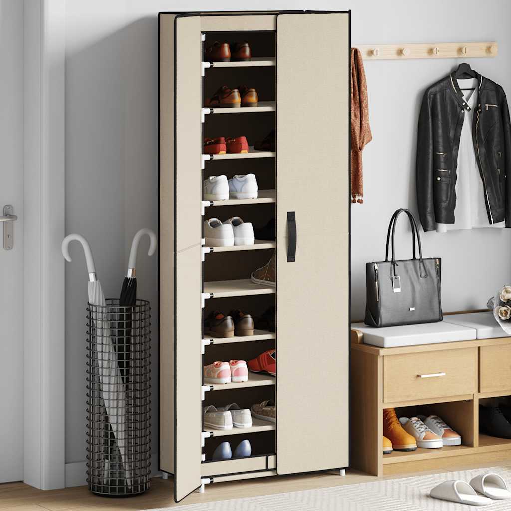 JUNG Vida Schuhschrank Creme 60x30x166 cm Stoff