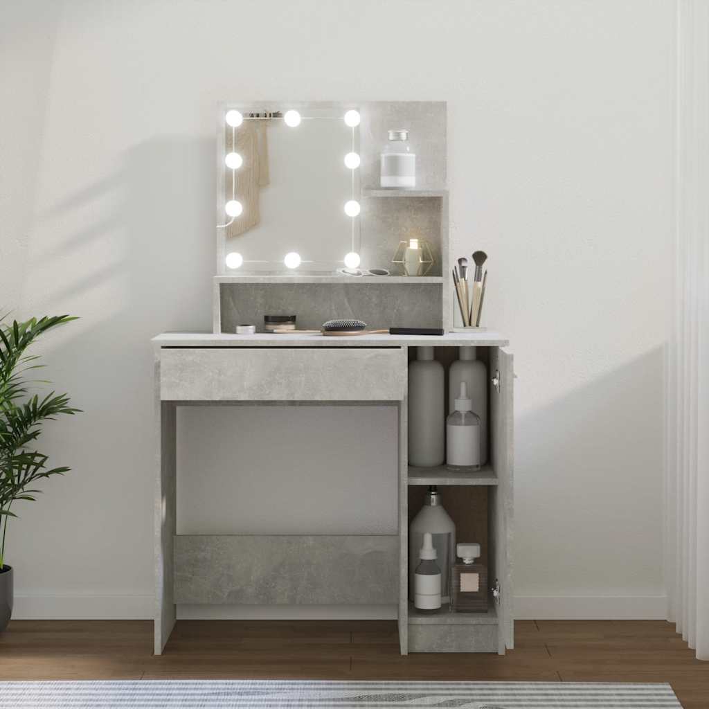JUNG Vida Schminktisch mit LED Betongrau 86,5x35x136 cm