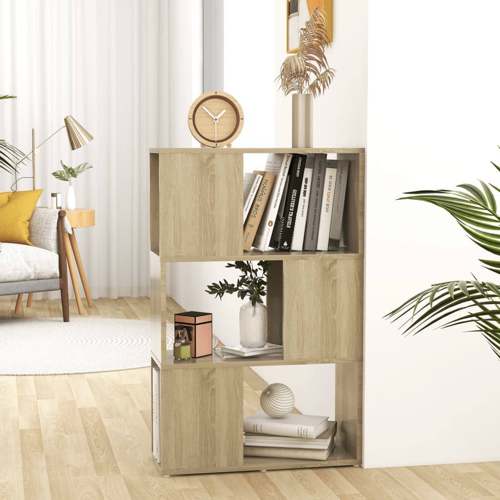 JUNG Vida Bücherregal Raumteiler Sonoma-Eiche 60x24x94 cm Holzwerkstoff