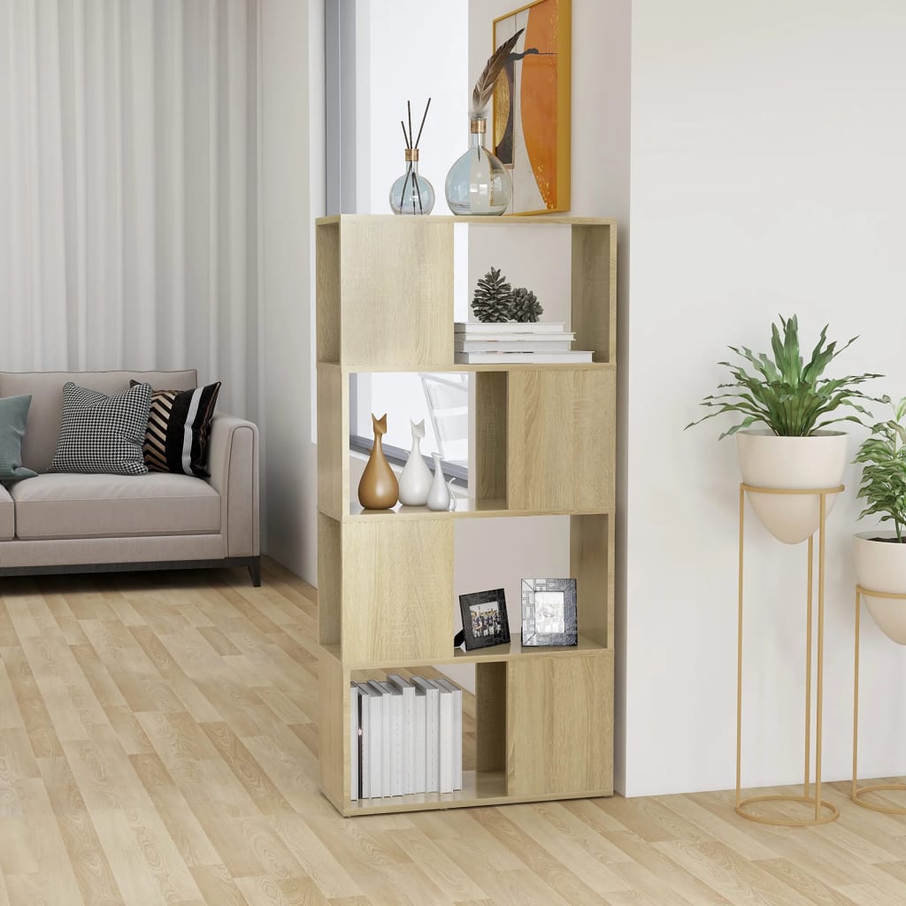 JUNG Vida Bücherregal Raumteiler Sonoma-Eiche 60x24x124,5cm Holzwerkstoff