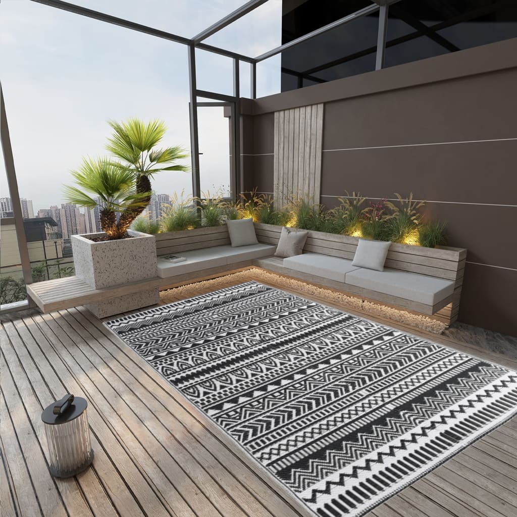 JUNG Vida Outdoor-Teppich ARAKIL Schwarz 140x200 cm PP