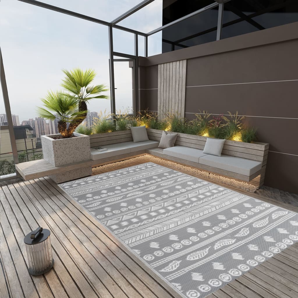 JUNG Vida Outdoor-Teppich ARAKIL Grau 190x290 cm PP