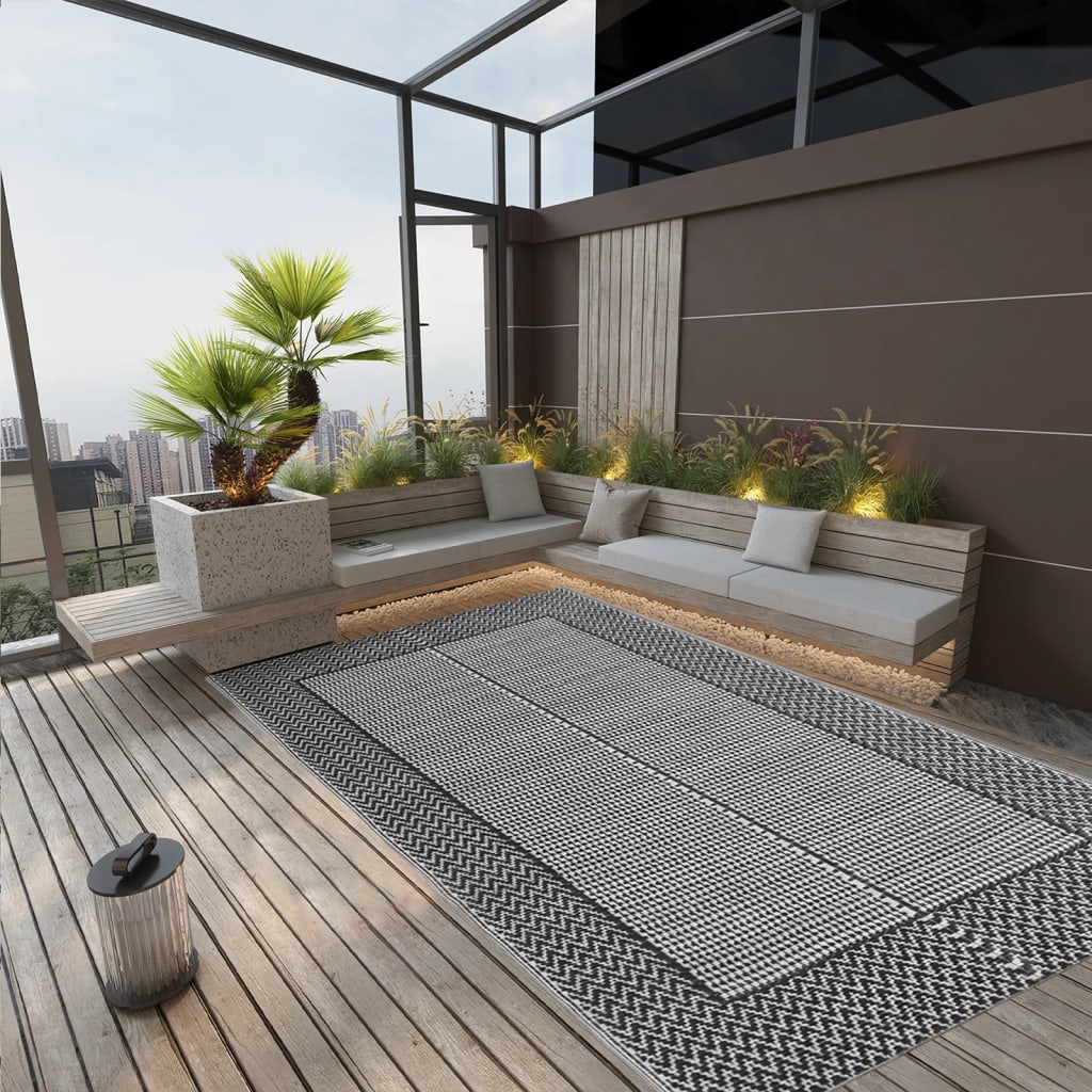 JUNG Vida Outdoor-Teppich ARAKIL Schwarz 140x200 cm PP