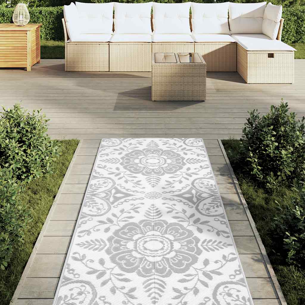 JUNG Vida Outdoor-Teppich ARAKIL Hellgrau 80x250 cm PP
