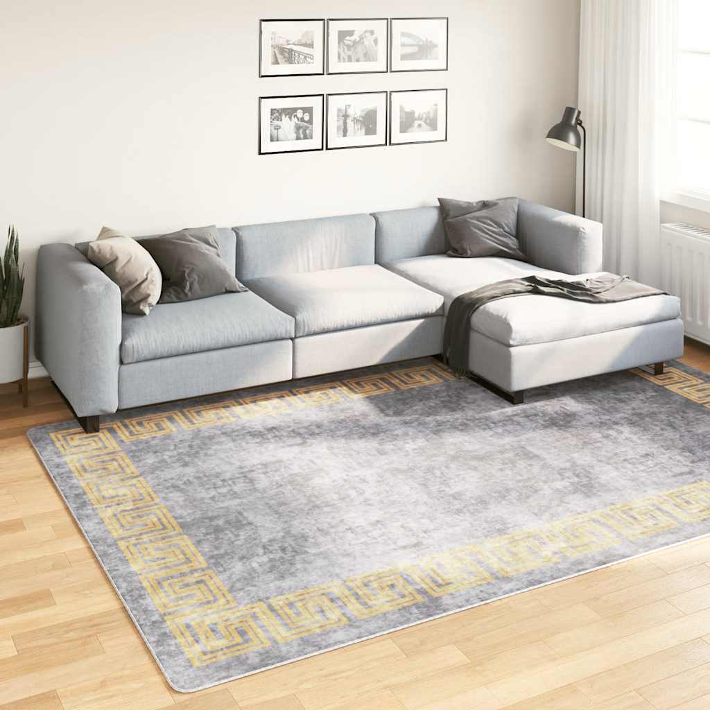 JUNG Vida Teppich Waschbar Grau 190x300 cm Rutschfest