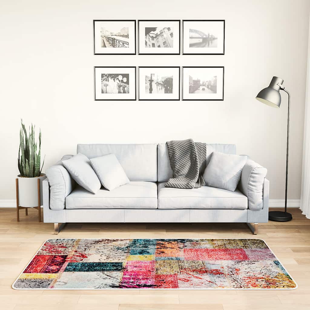 JUNG Vida Teppich Waschbar Patchwork 80x150 cm Mehrfarbig Rutschfest