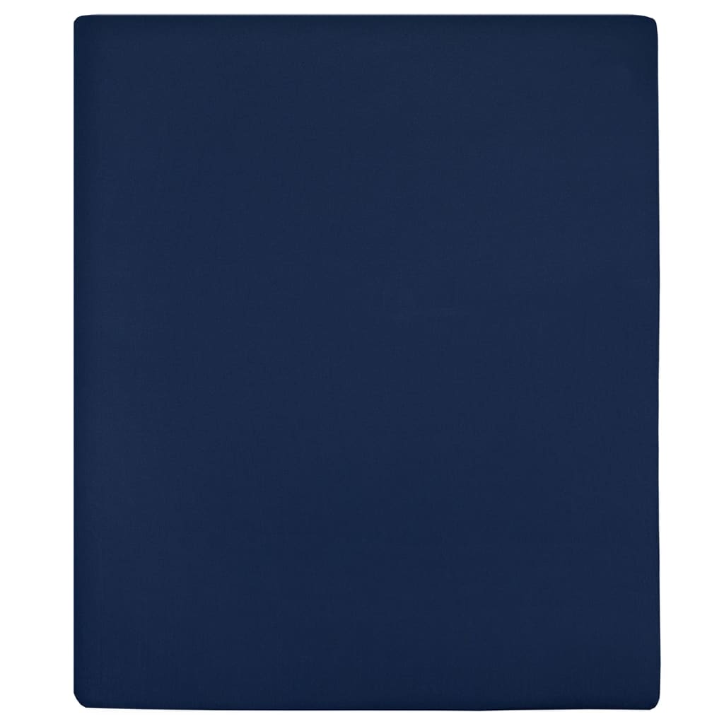 JUNG Vida Spannbettlaken 2 Stk. Jersey Marineblau 90x200 cm Baumwolle