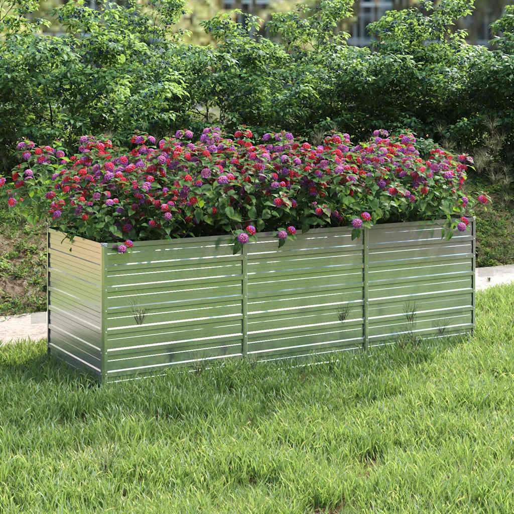 JUNG Vida Garten-Hochbeet 240x80x77 cm Verzinkter Stahl Silbern