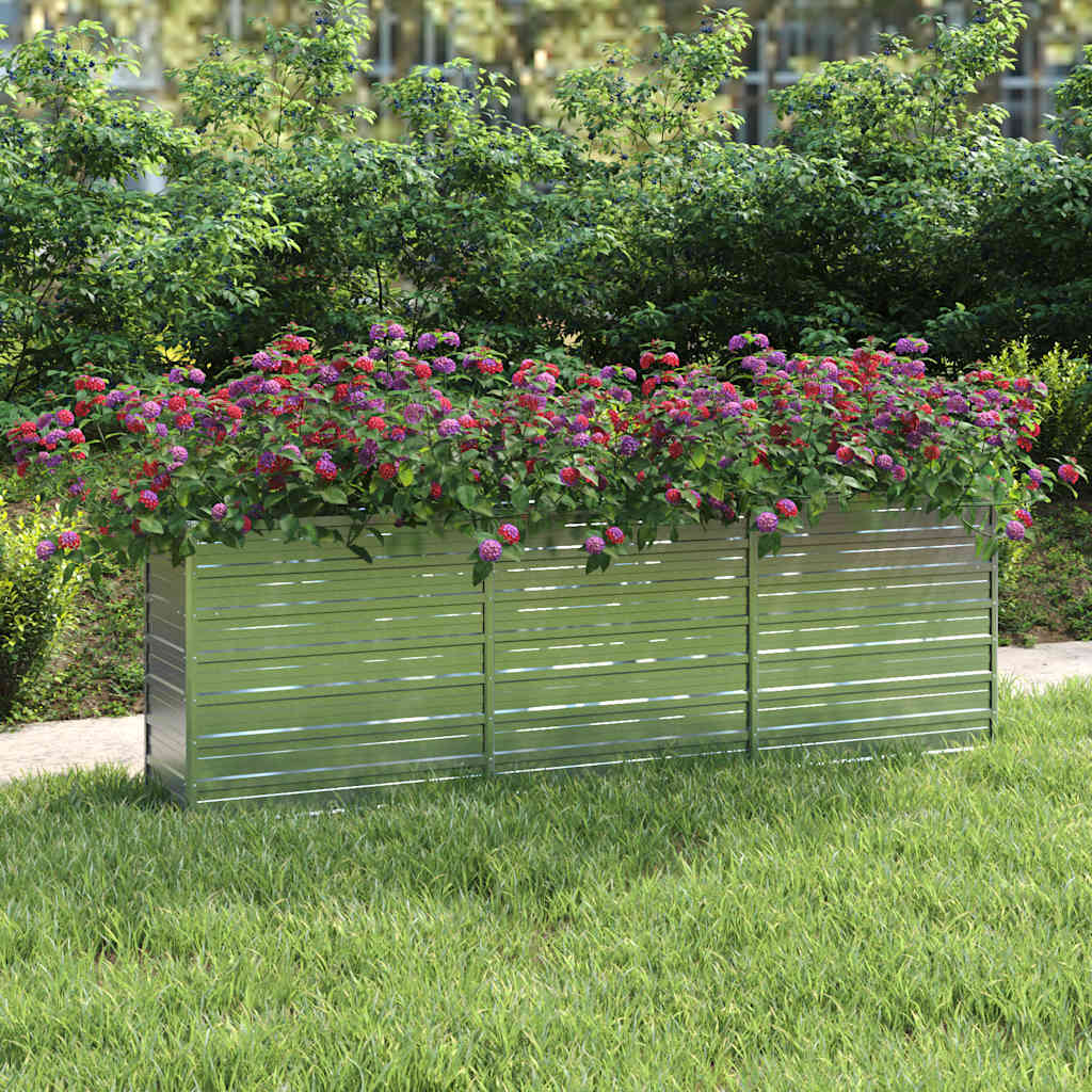 JUNG Vida Garten-Hochbeet 240x40x77 cm Verzinkter Stahl Silbern