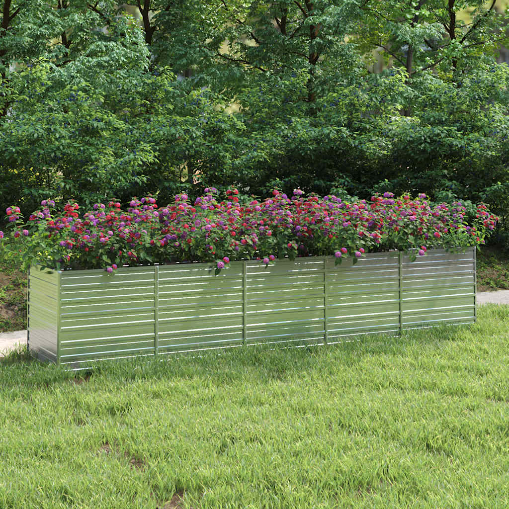 JUNG Vida Garten-Hochbeet 400x80x77 cm Verzinkter Stahl Silber
