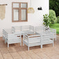 JUNG Vida 8-tlg. Garten-Lounge-Set Weiß Kiefer Massivholz