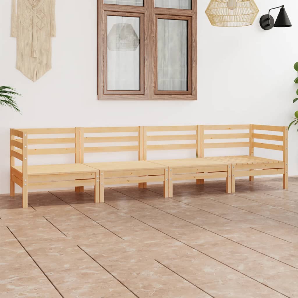 JUNG Vida 4-tlg. Garten-Lounge-Set Kiefer Massivholz
