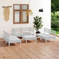 JUNG Vida 7-tlg. Garten-Lounge-Set Weiß Massivholz Kiefer