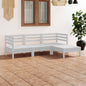 JUNG Vida 4-tlg. Garten-Lounge-Set Massivholz Kiefer Weiß