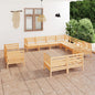 JUNG Vida 11-tlg. Garten-Lounge-Set Massivholz Kiefer