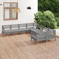 JUNG Vida 8-tlg. Garten-Lounge-Set Massivholz Kiefer Grau