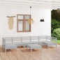 JUNG Vida 8-tlg. Garten-Lounge-Set Weiß Massivholz Kiefer
