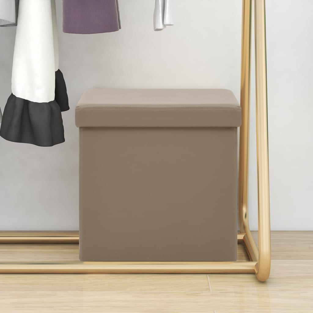 JUNG Vida Hocker mit Stauraum Cappuccino-Braun PVC