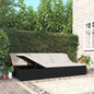 JUNG Vida Sonnenliege mit Auflagen Poly Rattan Schwarz