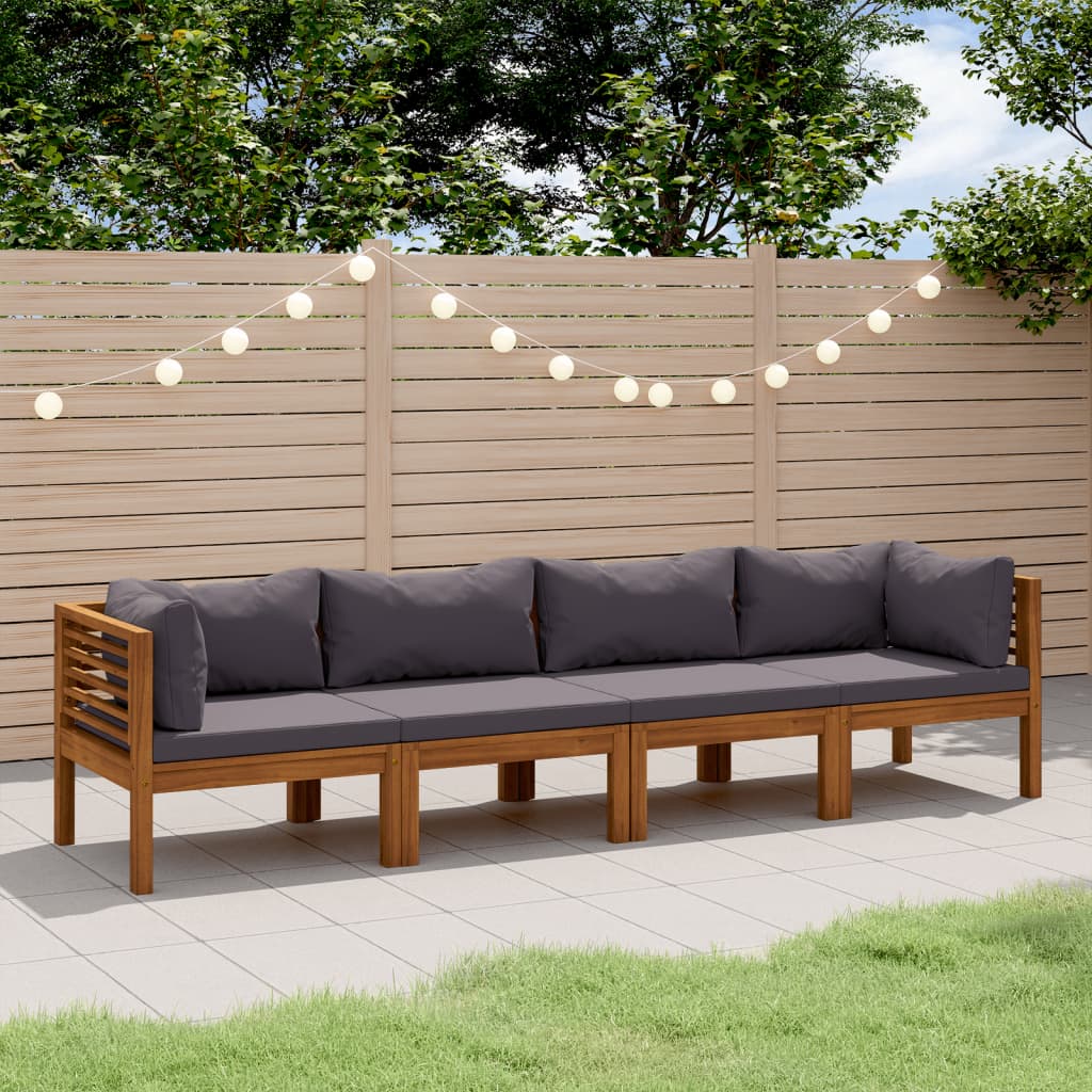 JUNG Vida 4-Sitzer-Gartensofa mit Kissen Massivholz Akazie