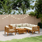 JUNG Vida 7-tlg. Garten-Lounge-Set mit Creme Kissen Massivholz Akazie