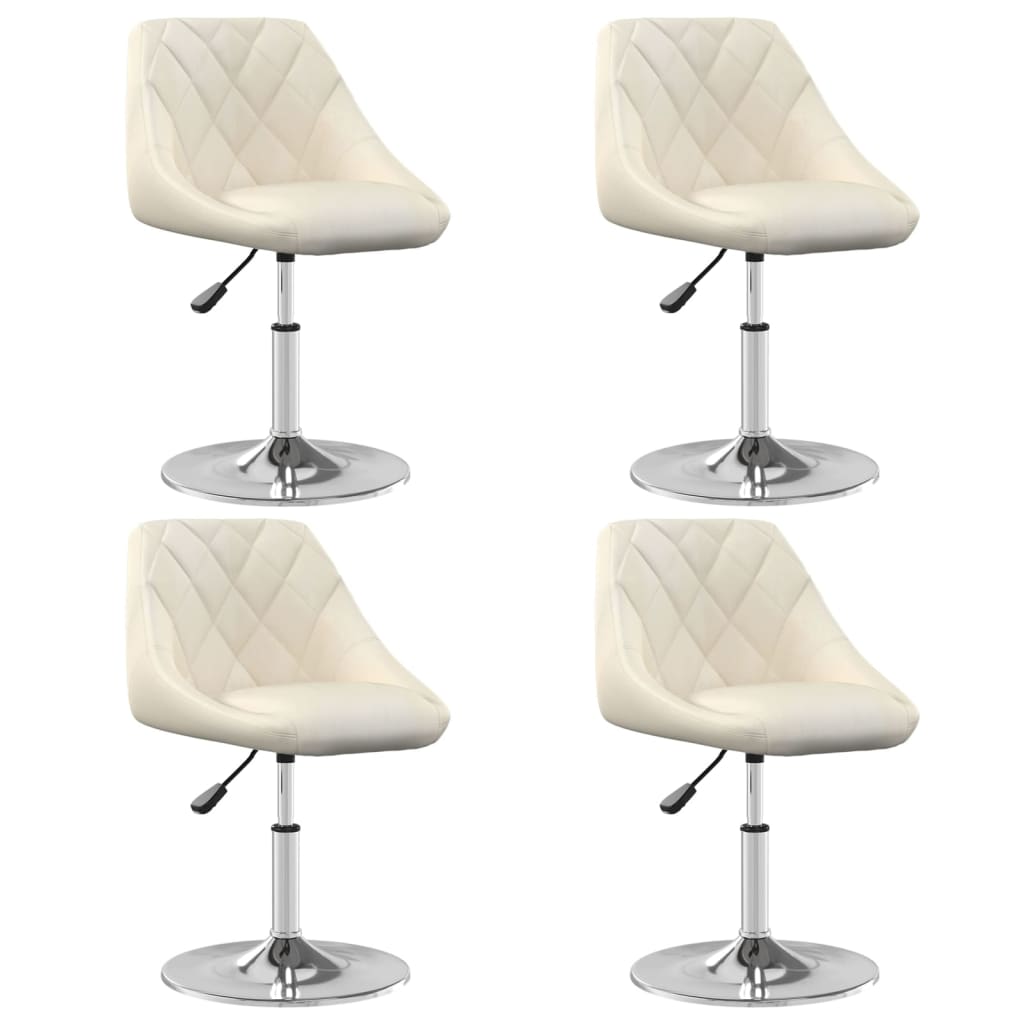 JUNG Vida Esszimmerstühle 4 Stk. Drehbar Creme Samt