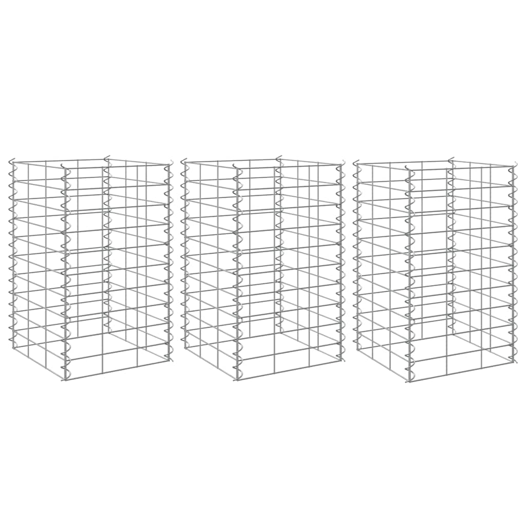 JUNG Vida Gabionen-Hochbeete 3 Stk. 30x30x50 cm Eisen