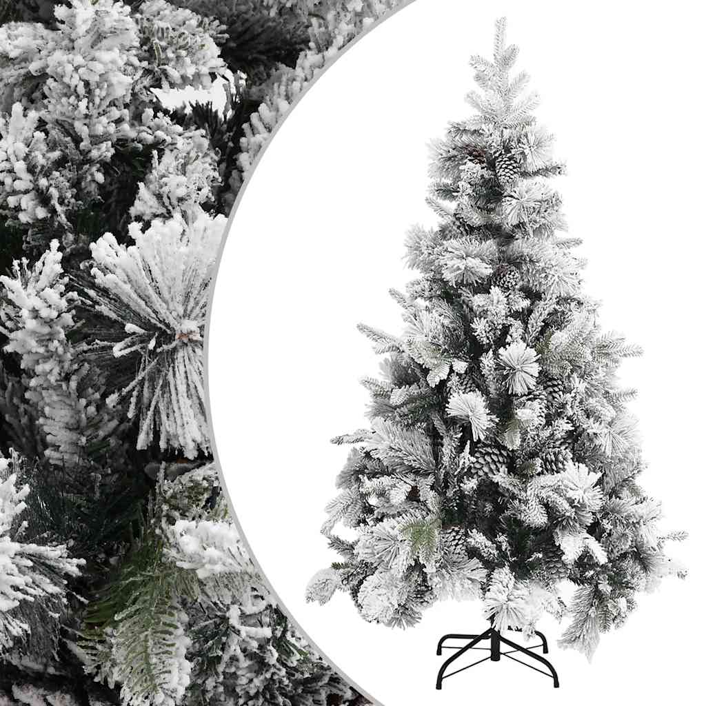JUNG Vida Weihnachtsbaum mit Zapfen Beschneit 195 cm PVC & PE