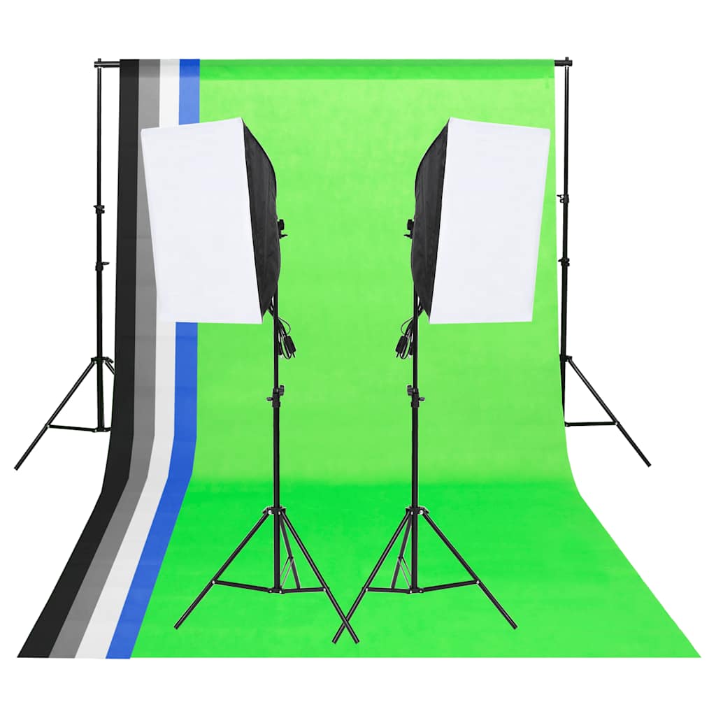 JUNG Vida Fotostudio-Beleuchtung-Set mit Hintergründen und Softboxen