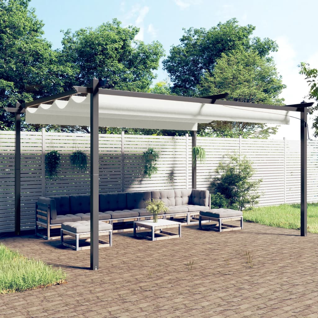 JUNG Vida Pavillon mit Ausziehbarem Dach 4x3 m Creme