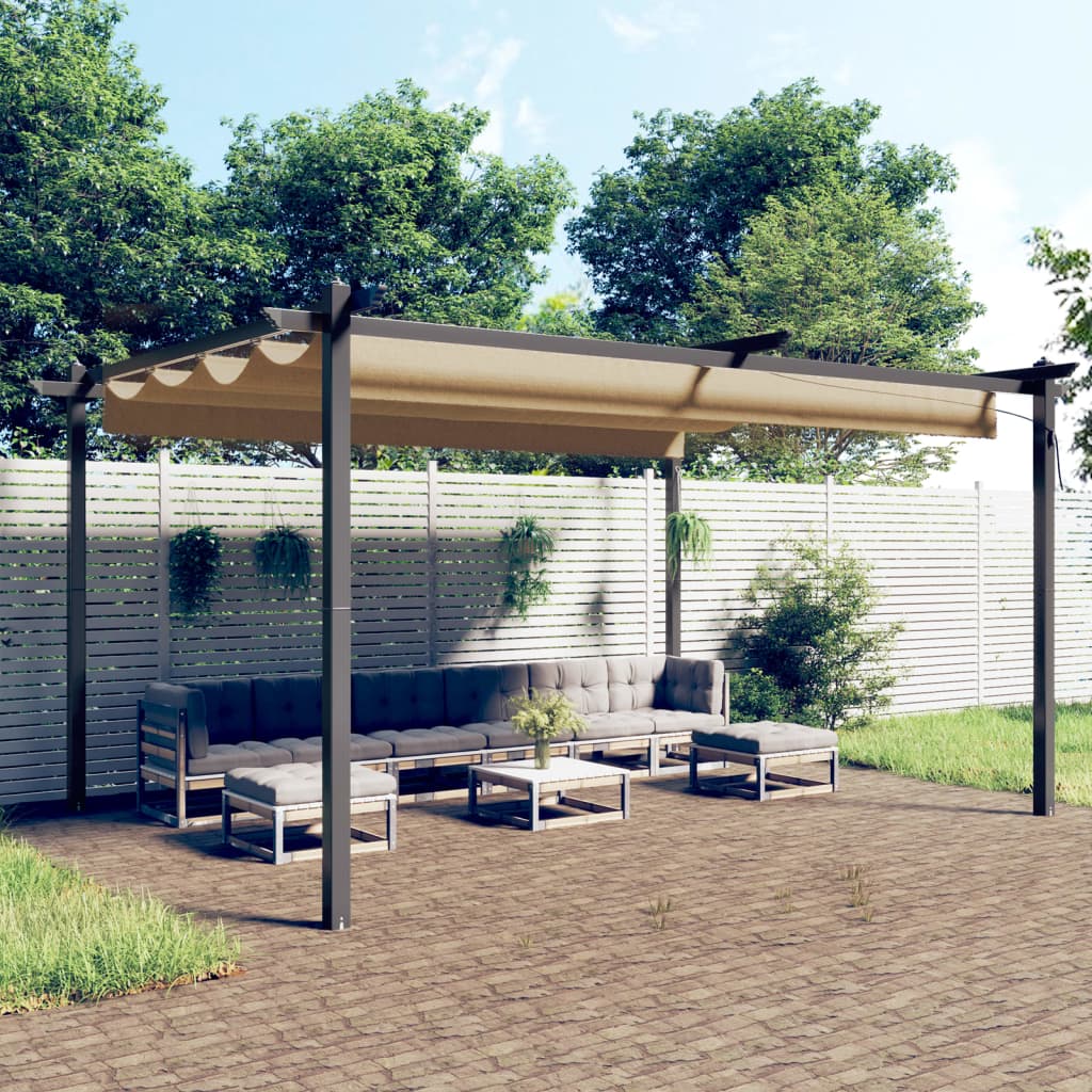 JUNG Vida Pavillon mit Ausziehbarem Dach 4x3 m Taupe
