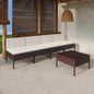 JUNG Vida 5-tlg. Garten-Lounge-Set mit Auflagen Poly Rattan Braun