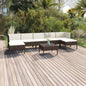 JUNG Vida 8-tlg. Garten-Lounge-Set mit Auflagen Poly Rattan Braun
