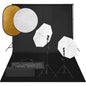 JUNG Vida Fotostudio-Set mit Beleuchtung, Hintergrund und Reflektor