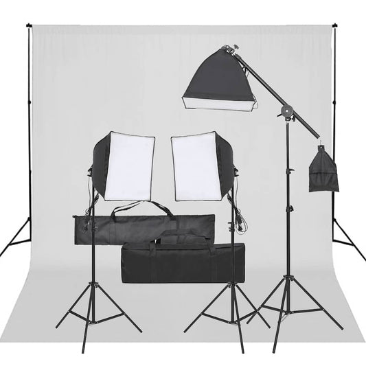 JUNG Vida Fotostudio-Set mit Beleuchtung und Hintergrund